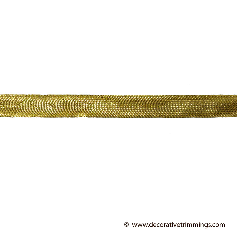 5/8 Inch Gold Metallic Flat Braid | Decorative Trimmings LLC