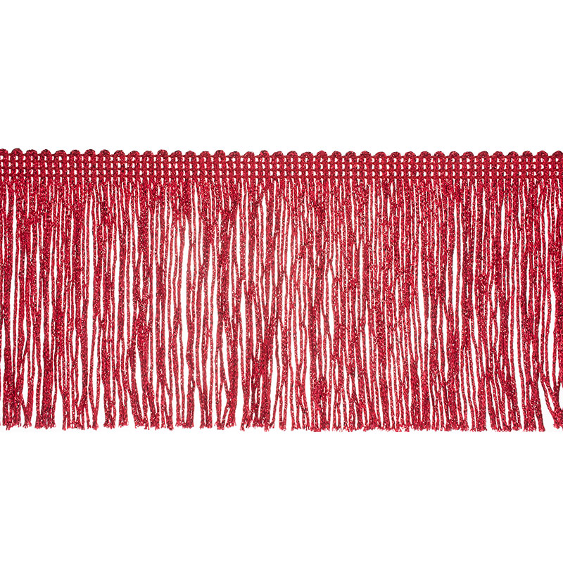 4 Inch Red Glimmer Chainette Fringe | Decorative Trimmings LLC