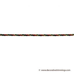 1/8 Inch Red/Green/Gold Twist Cord