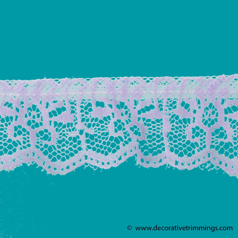 Lilac 1 Inch Ruffled Raschel Lace | Decorative Trimmings LLC