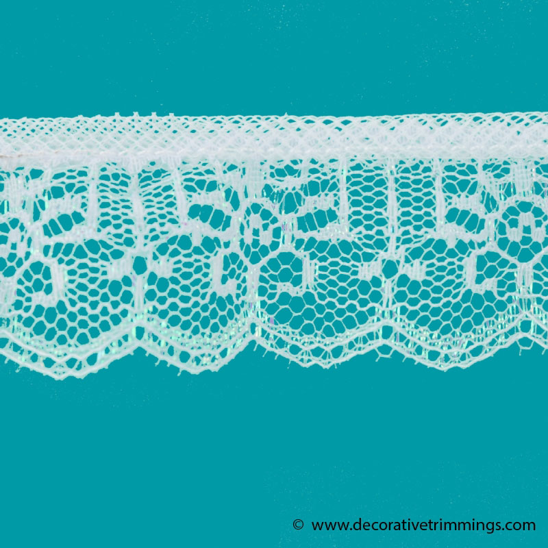 Iridescent 1 Inch Ruffled Raschel Lace | Decorative Trimmings LLC