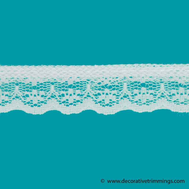 White 3/4 Inch Ruffled Daisy Lace | Decorative Trimmings LLC