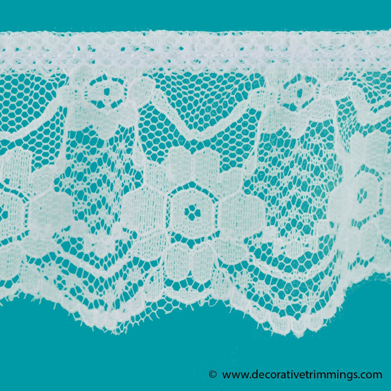 White 2 Inch Daisy Raschel Lace | Decorative Trimmings LLC