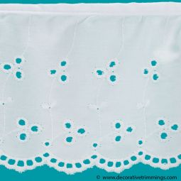 White 3 1/2 Inch Eyelet Embroidery